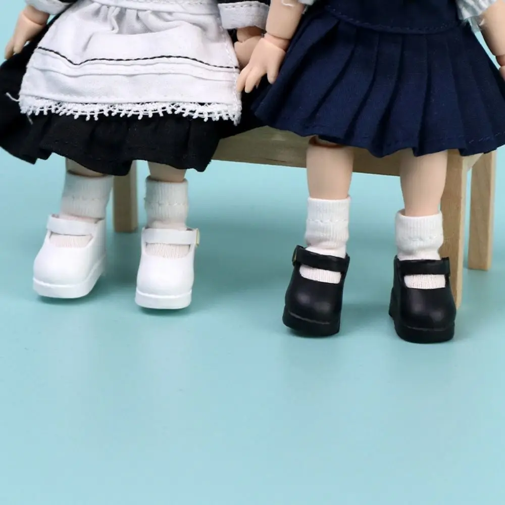 

1 Pair Simulation OB11 Doll Uniform Shoes Three Colors Decoration Detachable Mary Jane Doll Shoes Cute PVC Material