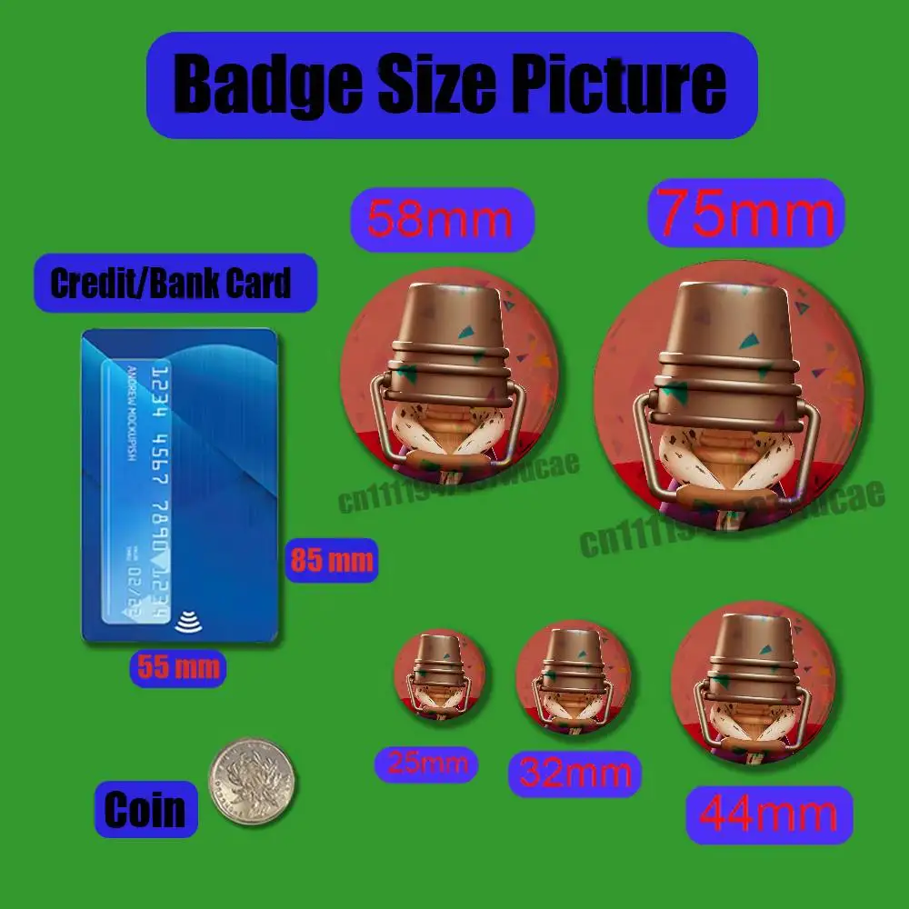 For Chess King K-Kinger Cartoon Emblem Case DIY Pin Insignia Badge Round Souvenir Brooch Button Laser