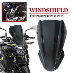 For Kawasaki Z650 2017 2018 2019 Windscreen Windshield Motorcycle Wind Deflector Shield Screen Visor Parabrisa With Bracket Kits