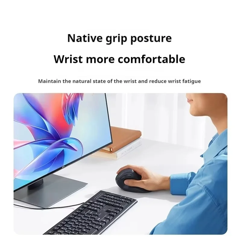 Ergonomic Vertical Mouse Dual-Mode Silent Wireless Bluetooth Laptop Size Hand Adaptive Vertical Mouse Wallpaper Enging Kingdon