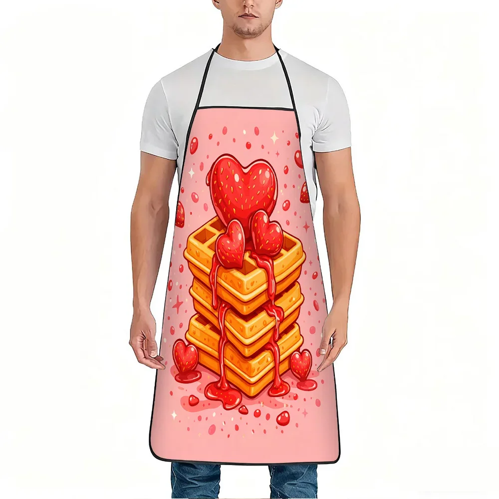 Cute Heart Syrup Pancake Apron for Baking Kitchen Cooking Party Gift Apron