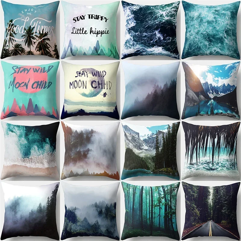 

Tropical Rainforest Plant Leaf Forest Forest Mountains and Trees Pillow Suscus Suspo bedroom car waist cushion pillow sleeve