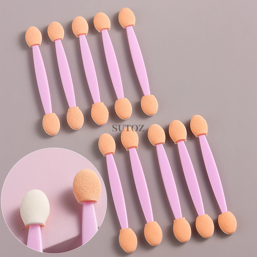 10/20Pcs Double Sided Eyeshadow Applicator Disposable Sponge Brushes Nail Mirror Powder Brushes Women Makeup Cosmetic Tool NTYYB