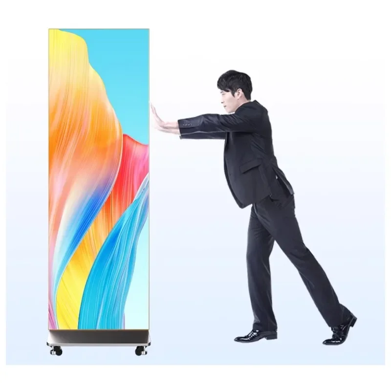 LED full color poster screen advertising machine gob display folding advertising machine