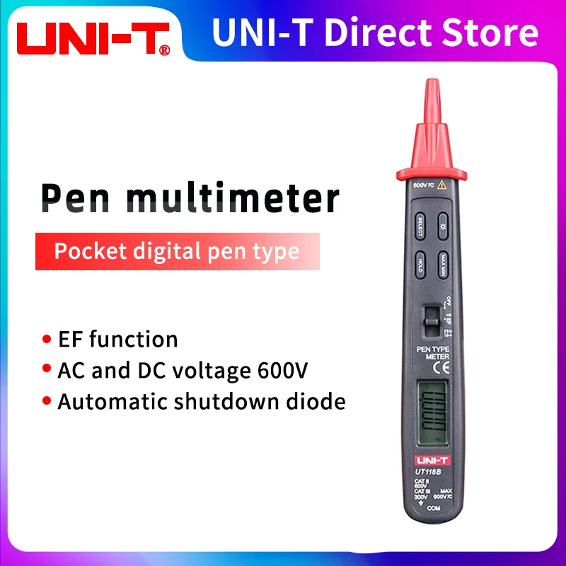 

UT118B Pen Type Digital Multimeter Auto SCAN LCD backlight Non-Contact Voltage Detection 3000-Bit Counting Function AC/DC