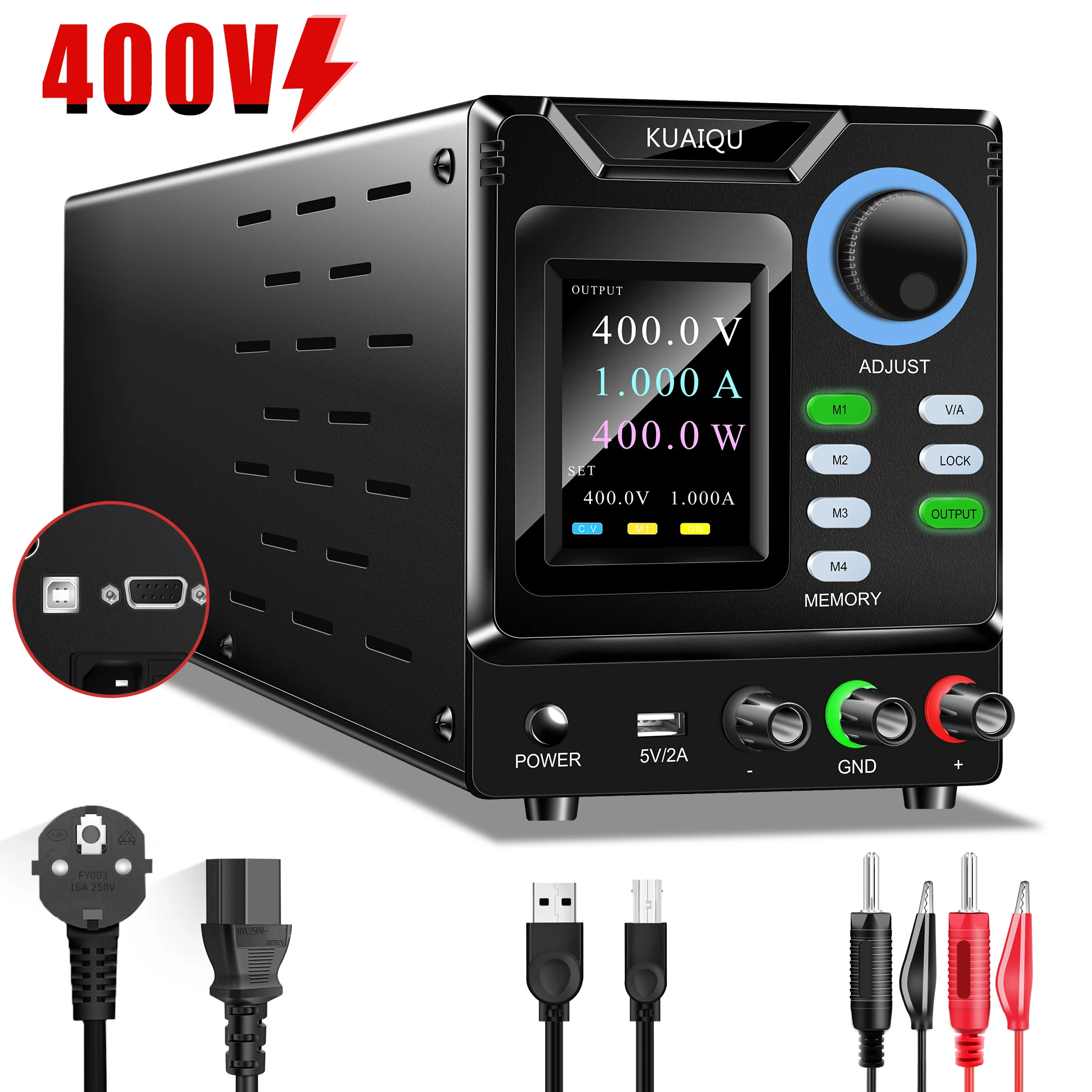 400V 1A High Voltage Programmable DC Regulated Power Source LCD Four Digital Adjustable Switching Power Supply