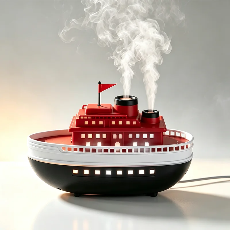 Steamship Boat Aroma Diffuser 300ML USB C Air Humidifier 7 Color LED Night Light Essential Oil Diffuser Home Decor Gift