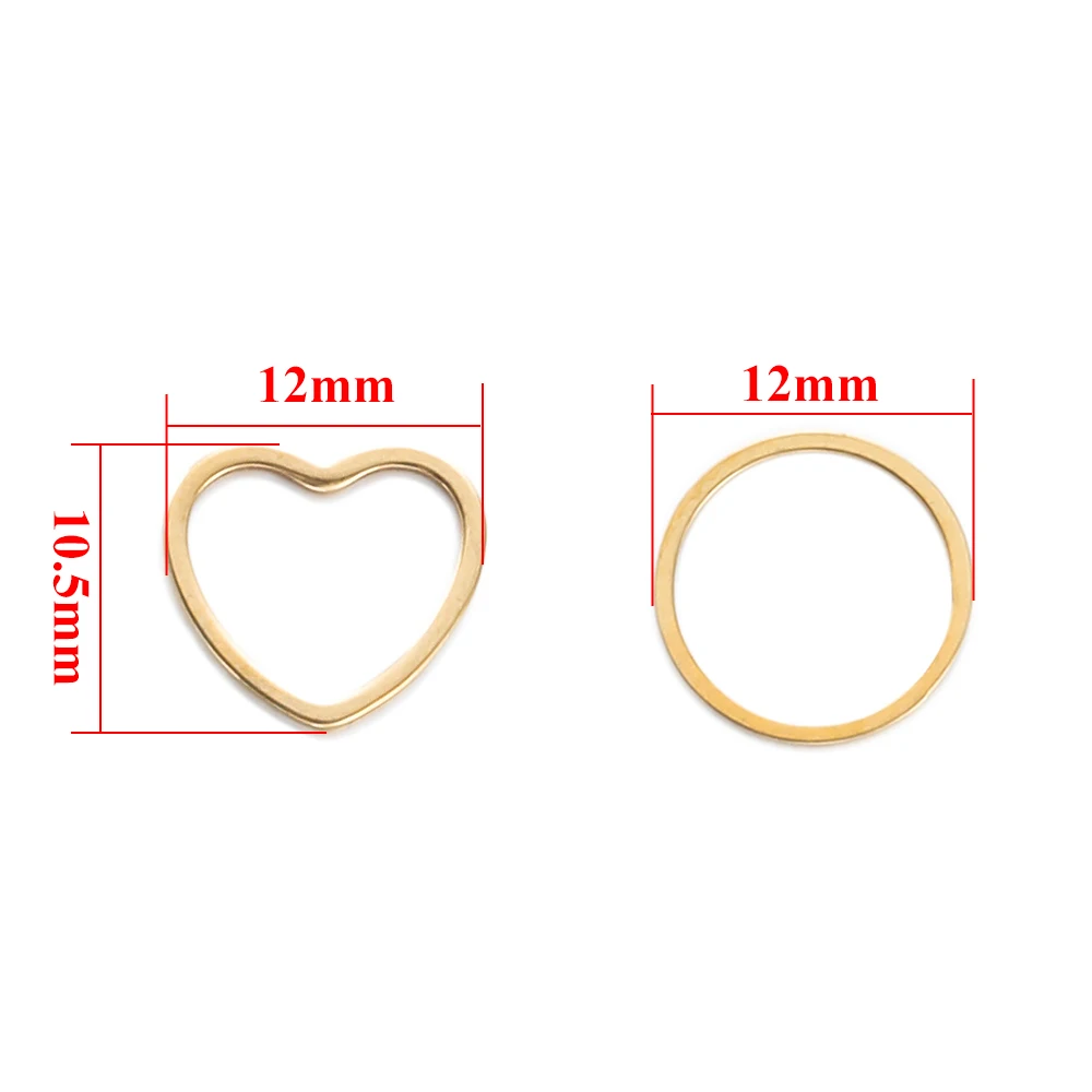 20Pcs Stainless Steel Geometry Heart Charms DIY Necklace Bracelet Jewelry Making Connectors Charms Findings Accessories