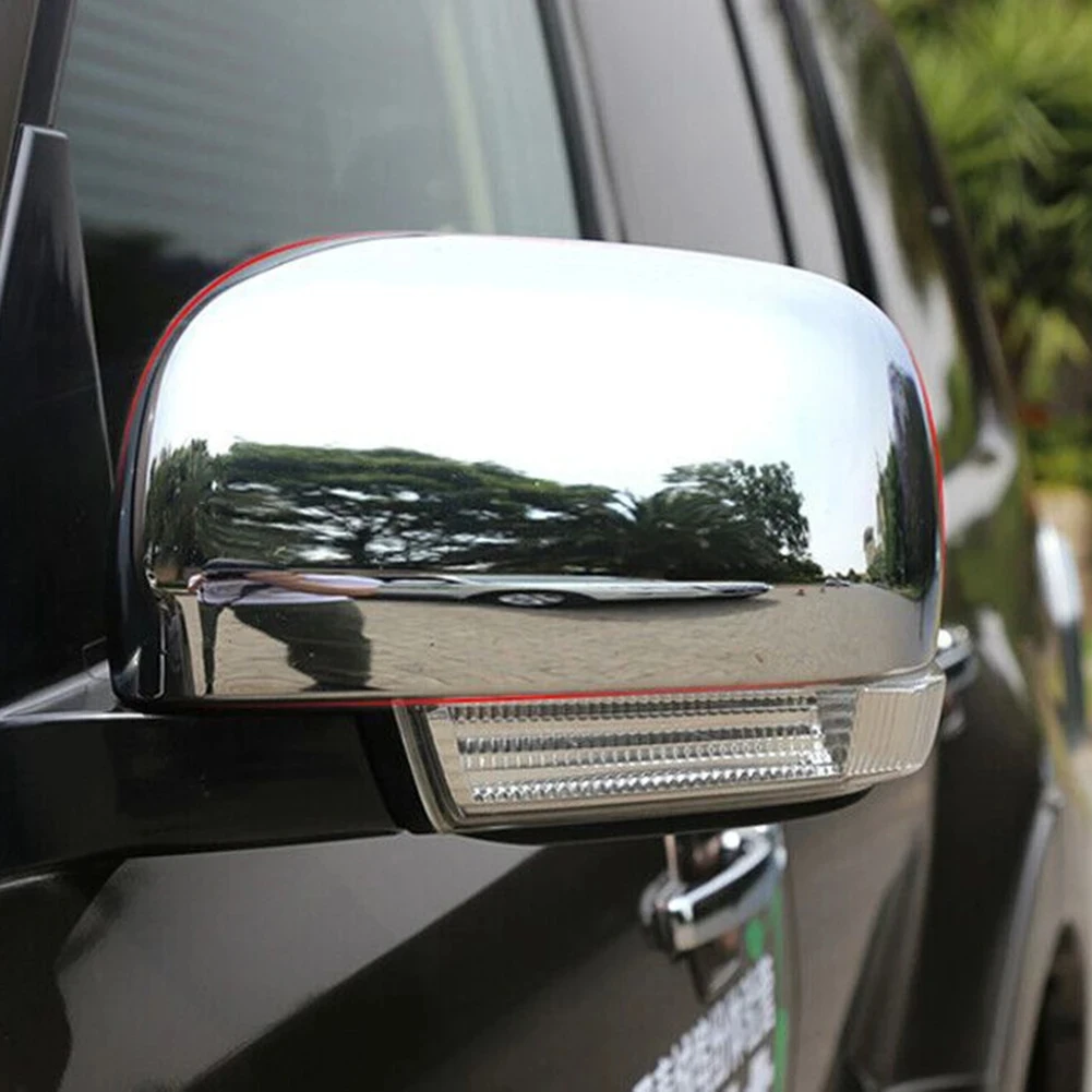 1 Pair Rearview Mirror Cover Trim Chrome Side Door Abs Plastic For Mitsubishi 2007-2021 Pajero V80 Rear View Mirror Cover