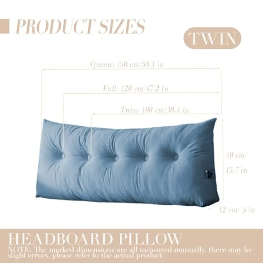 Triangular Wedge Headboard Pillows Twin Headboard Pillow for Colleage Dorm Long Backrest Positioning Support for Sleeping Readi