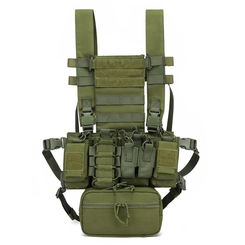 Plate-forme de poitrine de gilet tactique militaire avec sangles réglables et pochette de grande capacité pour l'aventure en plein air et les missions tactiques
