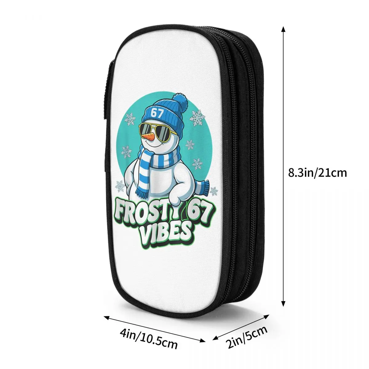 Frosty Vibes 67 Snowman Six Seven Meme Funny Winter Pencil Case Kids Cute Pencil Pouch Printed School Pencil Cases Birthday Gift