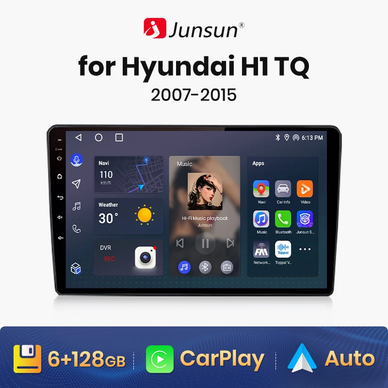 

Junsun V1 AI Voice Wireless CarPlay Android Auto Radio for Hyundai H1 TQ 2007-2015 4G Car Multimedia GPS 2din autoradio