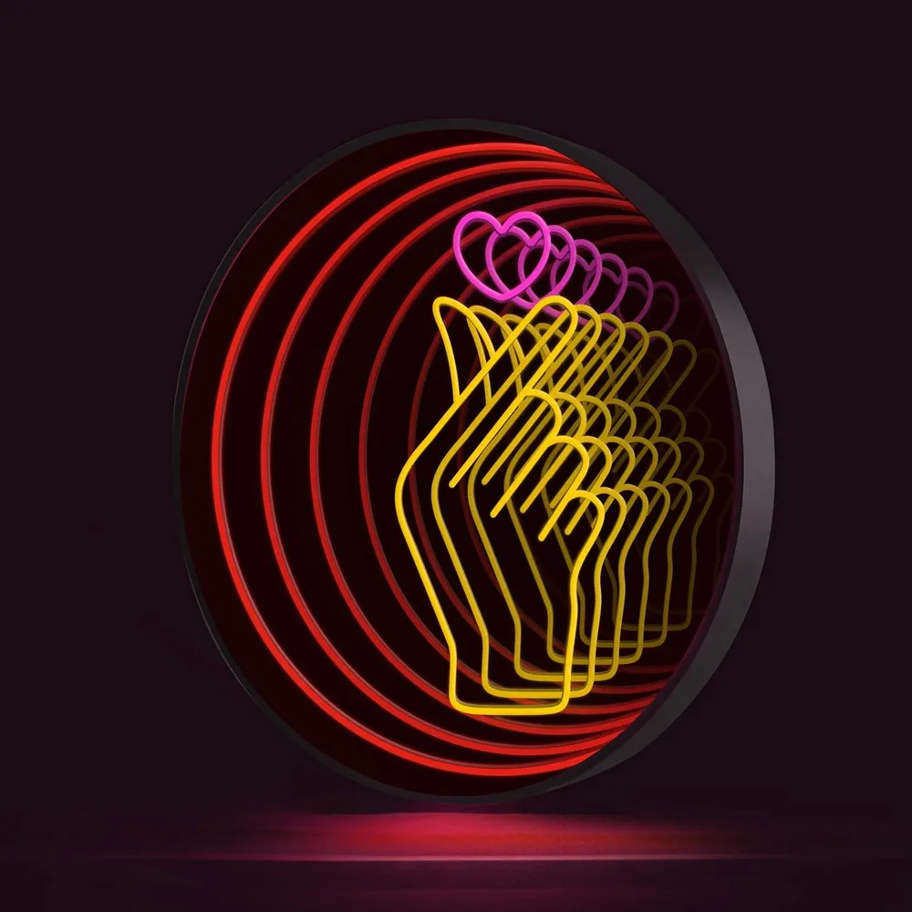 Custom LED Abyss Tunnel Mirror 3D Infinity Light Sign Personalized Text Logo Decor Mirror for Bar Home Club