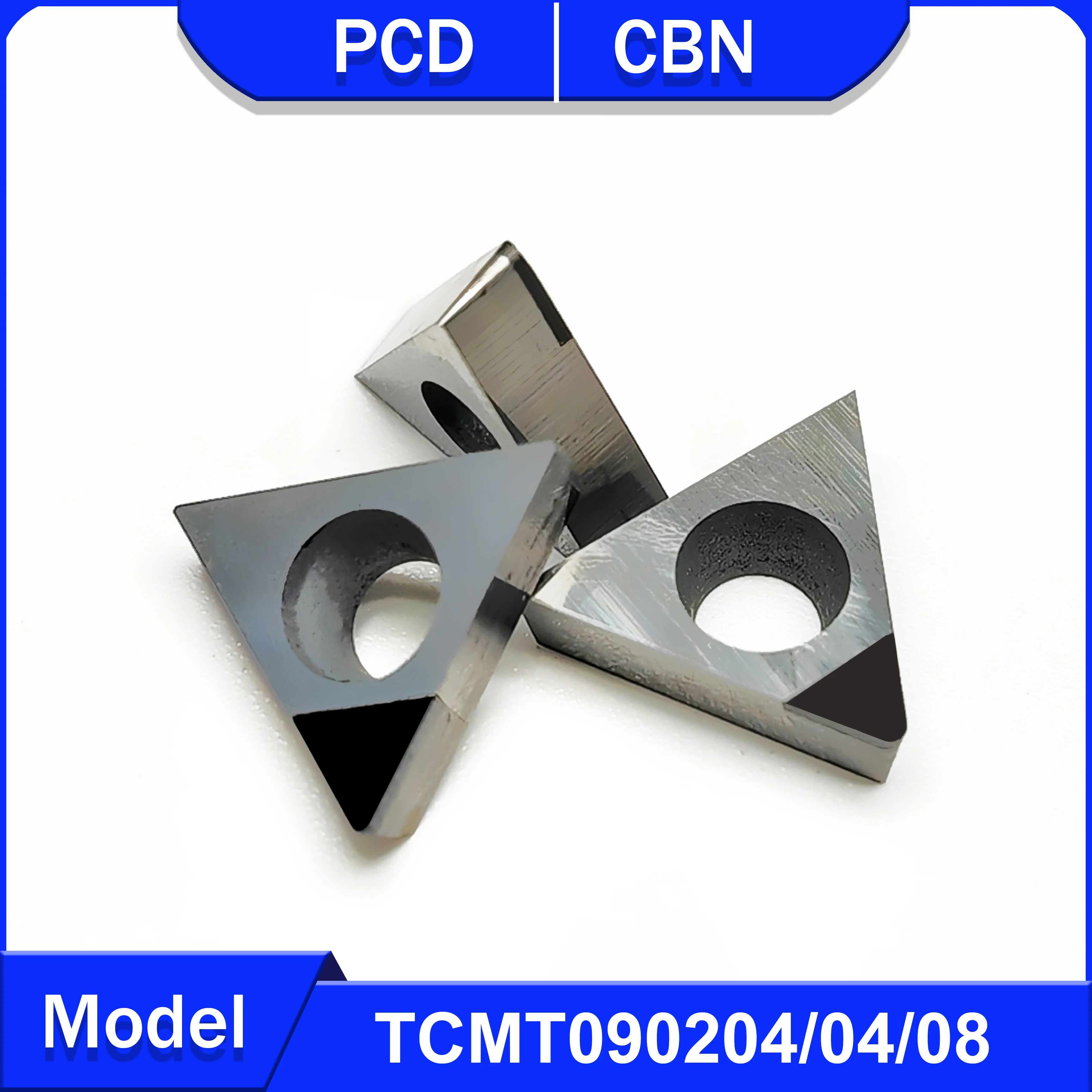 2PCS PCD turning tool TCMT090202 TCMT090204 TCMT090208 for copper and aluminum CBN tools machining hard steel and cast iron TCMT