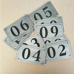 6Pcs Stainless Steel Self-adhesive Number Signs Plates Number Stickers Digital Labels Markers Tags For Lockers Tables Cabinets