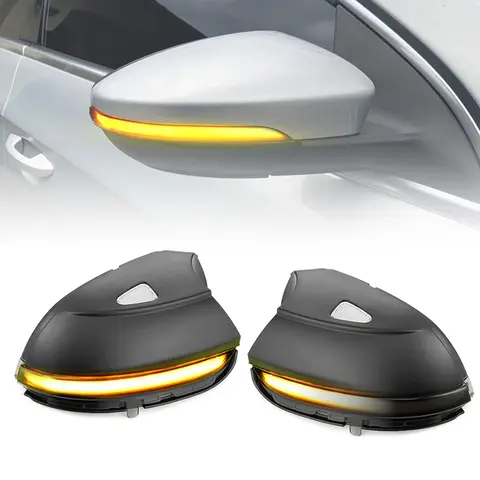 폭스바겐 시로코 파사트 B7 CC EOS 비틀 제타 스모크 렌즈용 LED 사이드 미러 램프, 앰버 사이드 백미러 다이내믹 방향 지시등
