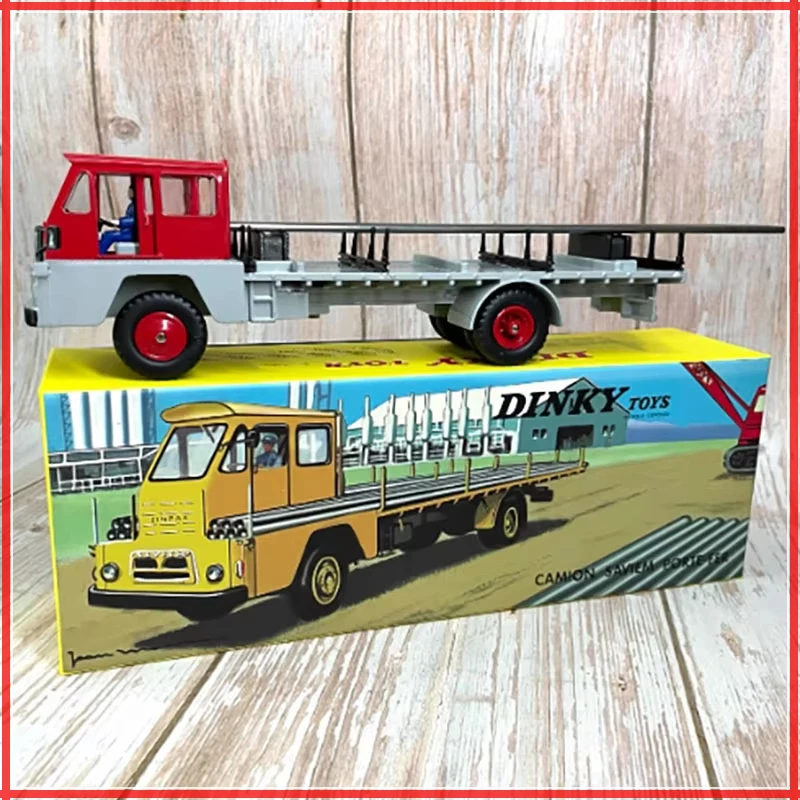 Масштаб 1:43, Dinky Camion Saviem Porte-Fer, модель транспортера из легированной стали, коллекция автомобилей, украшение для дисплея, игрушка в подарок Масштаб 1:43, Dinky Camion Saviem Porte-Fer, модель транспортера из легированной стали, коллекция автомобилей, украшение для дисплея, игрушка в подарок