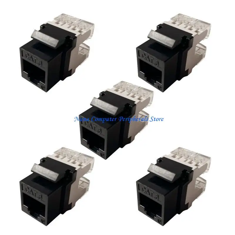 F68C 5-Pack CAT6 RJ45 Insert Keystone LAN Coupler Plug T568A/B Module Slot