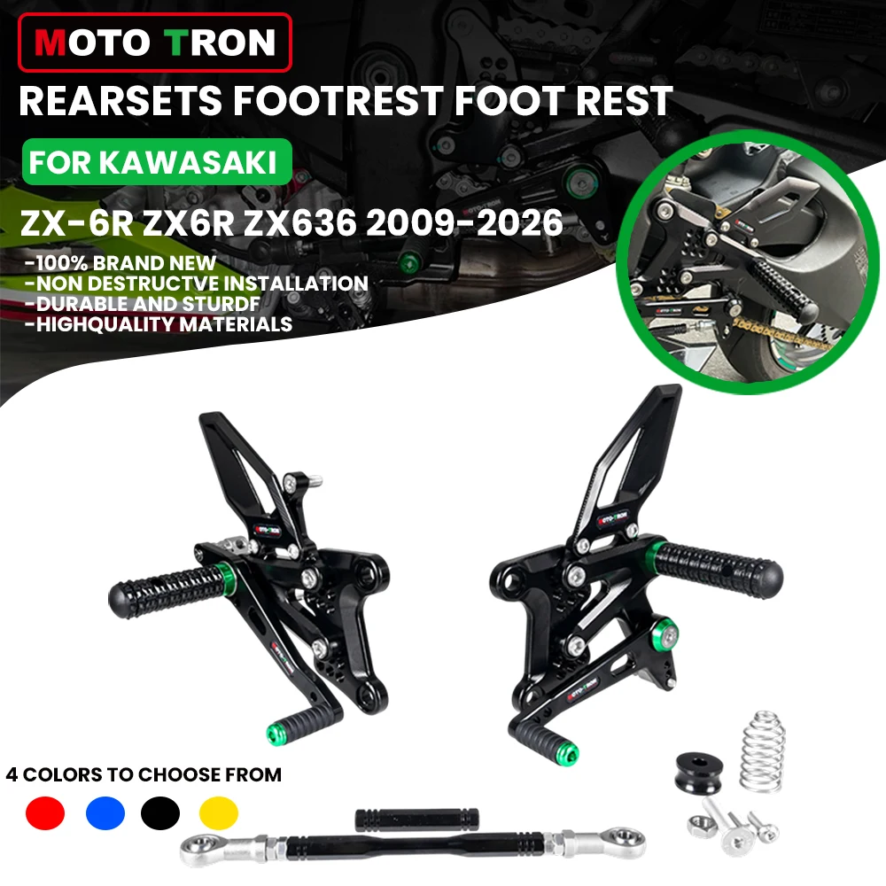 MOTO TRON Motorcycle CNC Adjustable Rear Set Rearsets Footrest