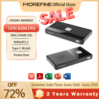 MOREFINE M6 Mini Pc 12th Gen Intel N100 N200 Windows 11Pro LPDDR5 16GB 2933MHz NVMe SSD Pocket Computer Pc Pocket Pc WIFI6 BT5.2