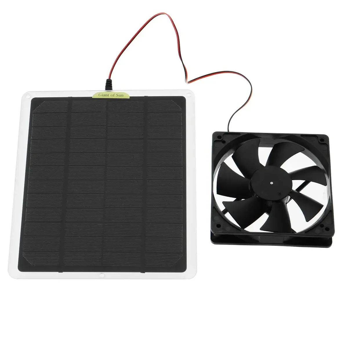 10W 5V Solar Panel Powered Fan 6 Inch Mini Ventilator Solar Exhaust Fan for Dog Chicken House Greenhouse RV Car Fan Charger