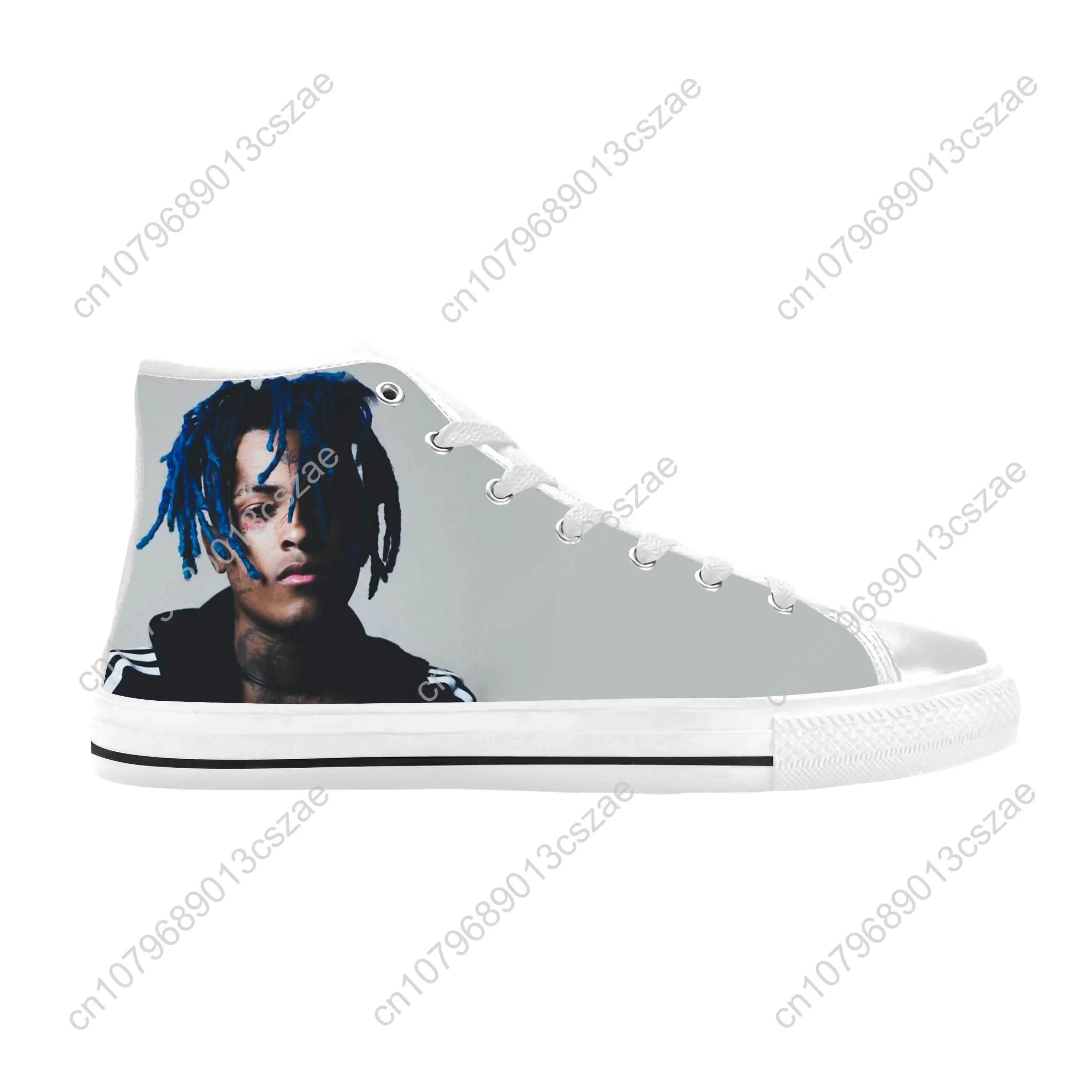 Hot Hip Hop Rapper Rap Singer Music XXXTentacions Casual Cloth Shoes High Top Comfortable Breathable 3D Print Men Women Sneakers