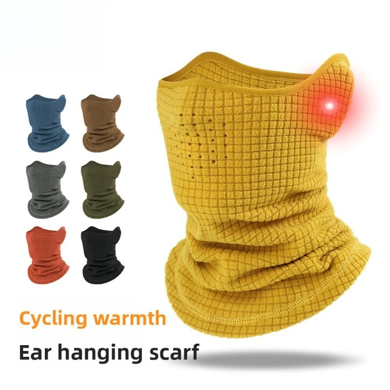 Winter Warm Windproof Cold Proof Ear Hanging Cycling Mask Fleece Face Protection Neck Cover Sports Hiking Skiing Men Women