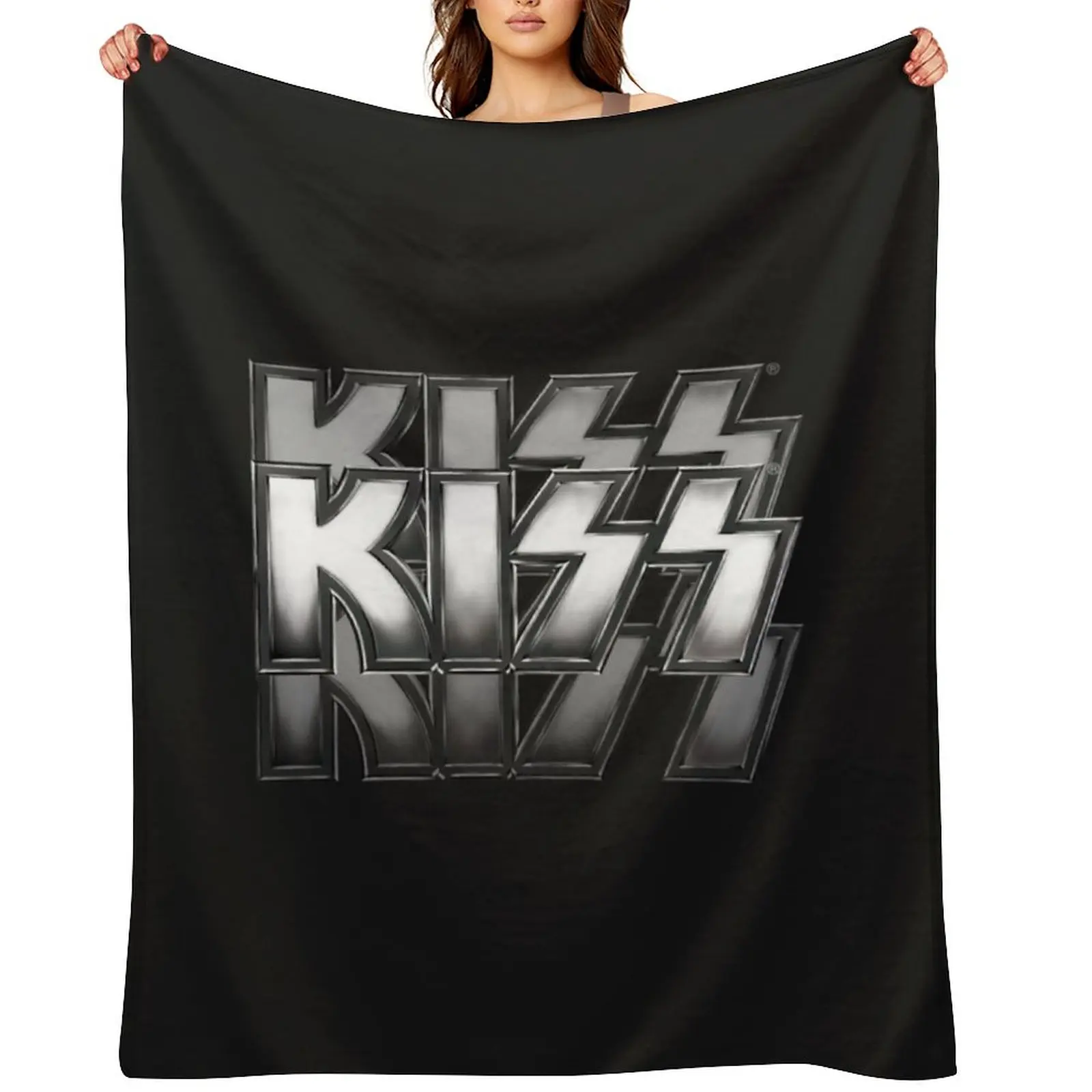 

KISS! KISS! KISS! simple logo design Throw Blanket Vintage For Decorative Sofa Blankets For Baby Blankets
