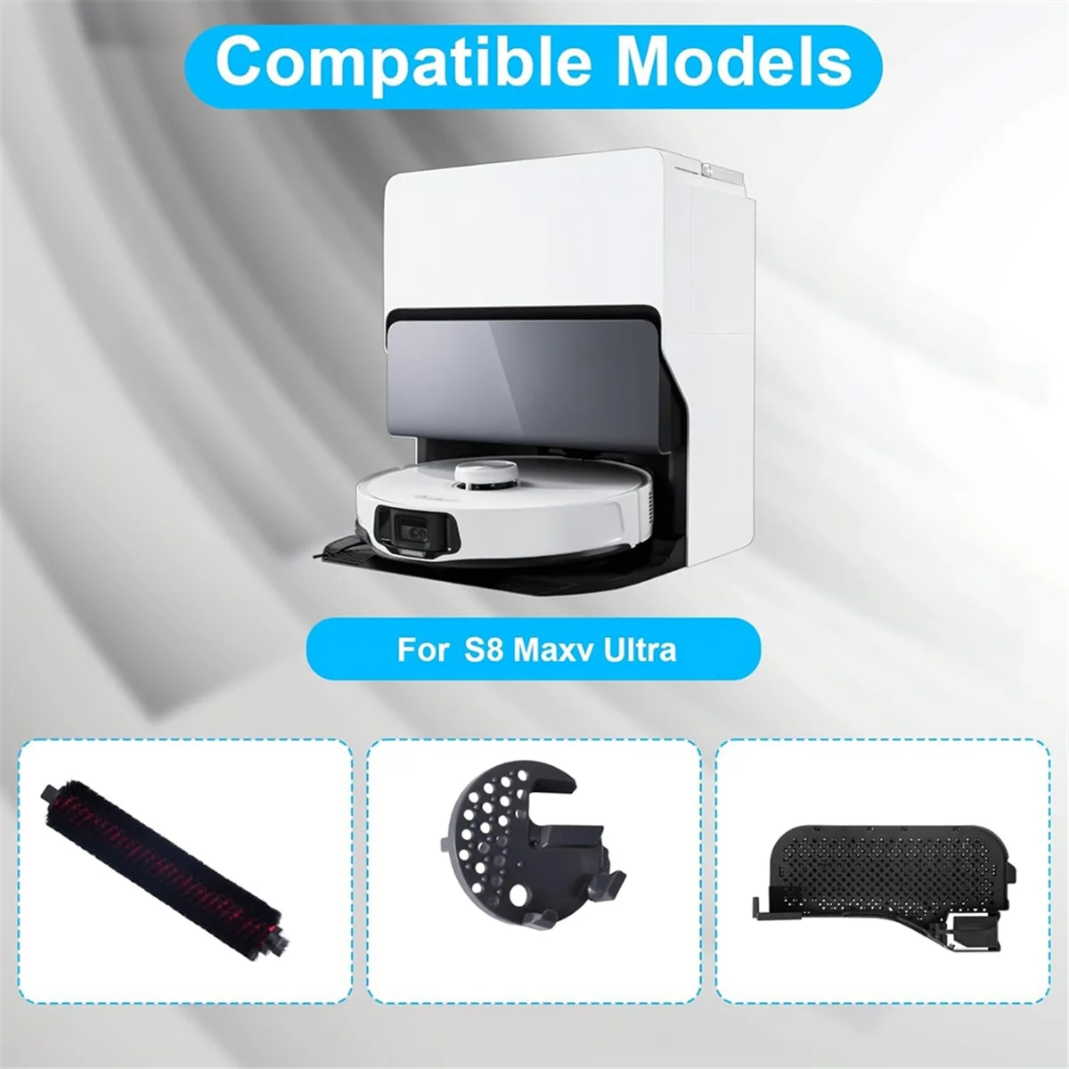 فرشاة الصيانة الجديدة لمرشح المياه وملحقات تنظيف الممسحة لأجزاء المكنسة الكهربائية الروبوتية S8 Maxv Ultra
