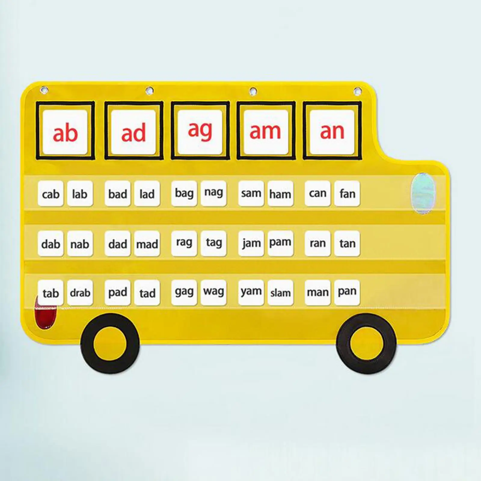 Bus Pocket Chart Wall Organization Classroom Organizer for Cards Hanging for Activities Preschool Learning