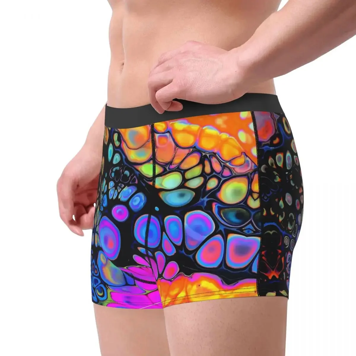 3D Three Dimensional Abstract Yellow K Orange Underpants Breathbale Panties Male Underwear Print Shorts Boxer Briefs