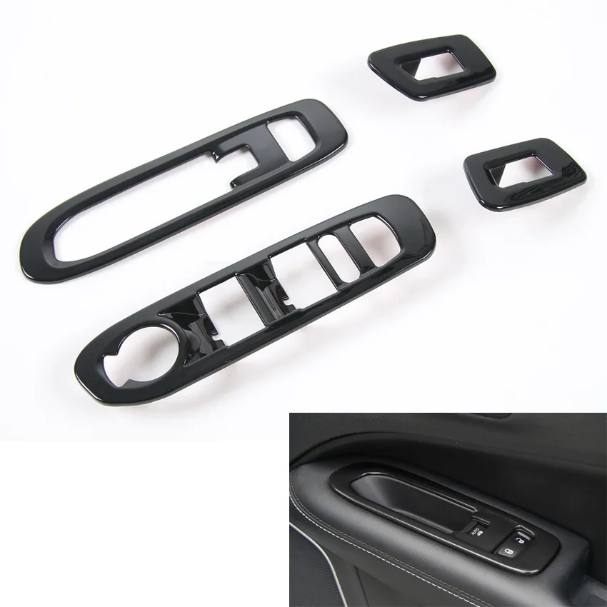 

For Jeep Compass 2017 Car Door Window Lift Adjust Button Trim Frame Styling Sequins 4Pcs/set ABS Interior Accessories