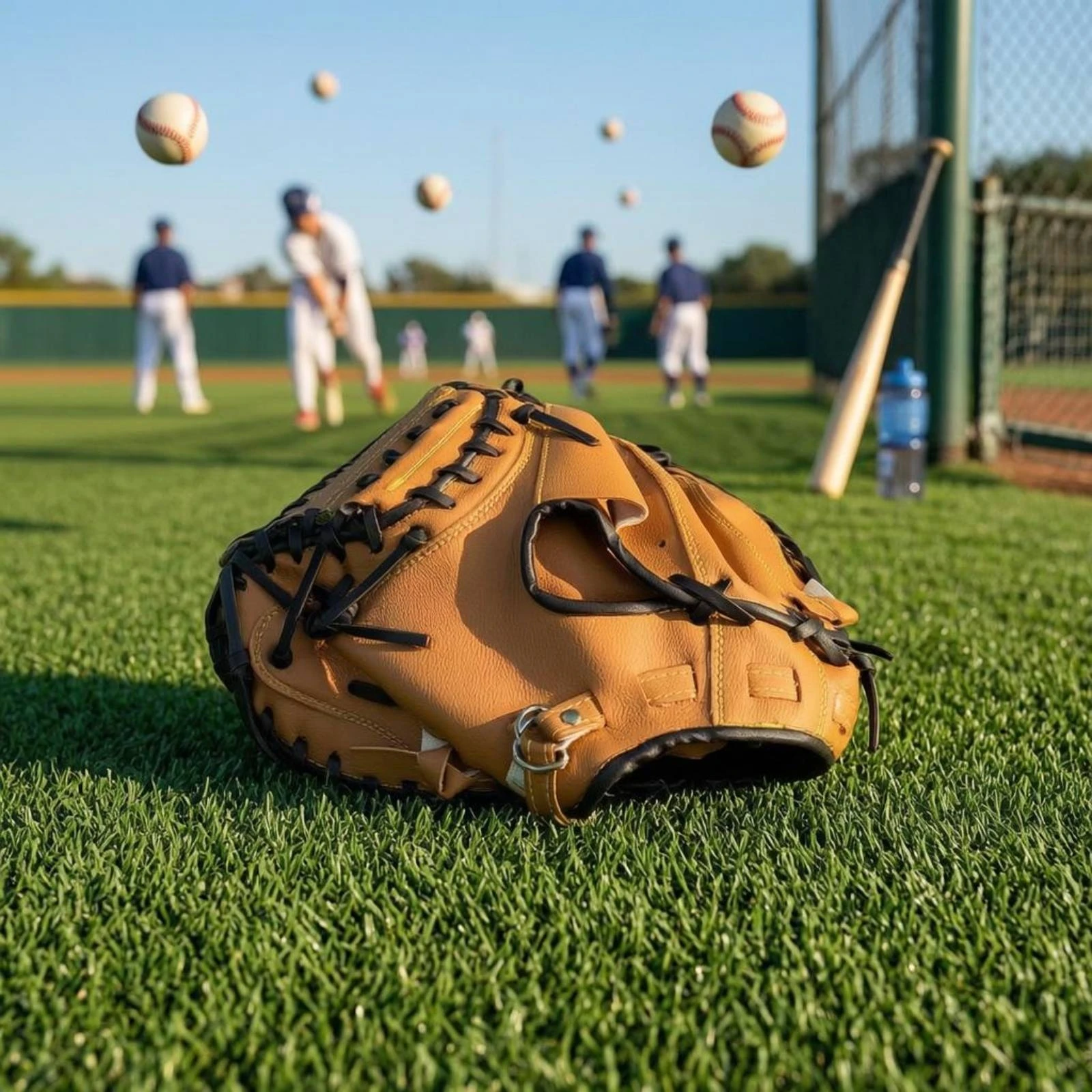 

PVC Catcher Glove Stitched Panels Baseball Catcher Glove Synthetic Leather Yellow Stitching Shock Absorption