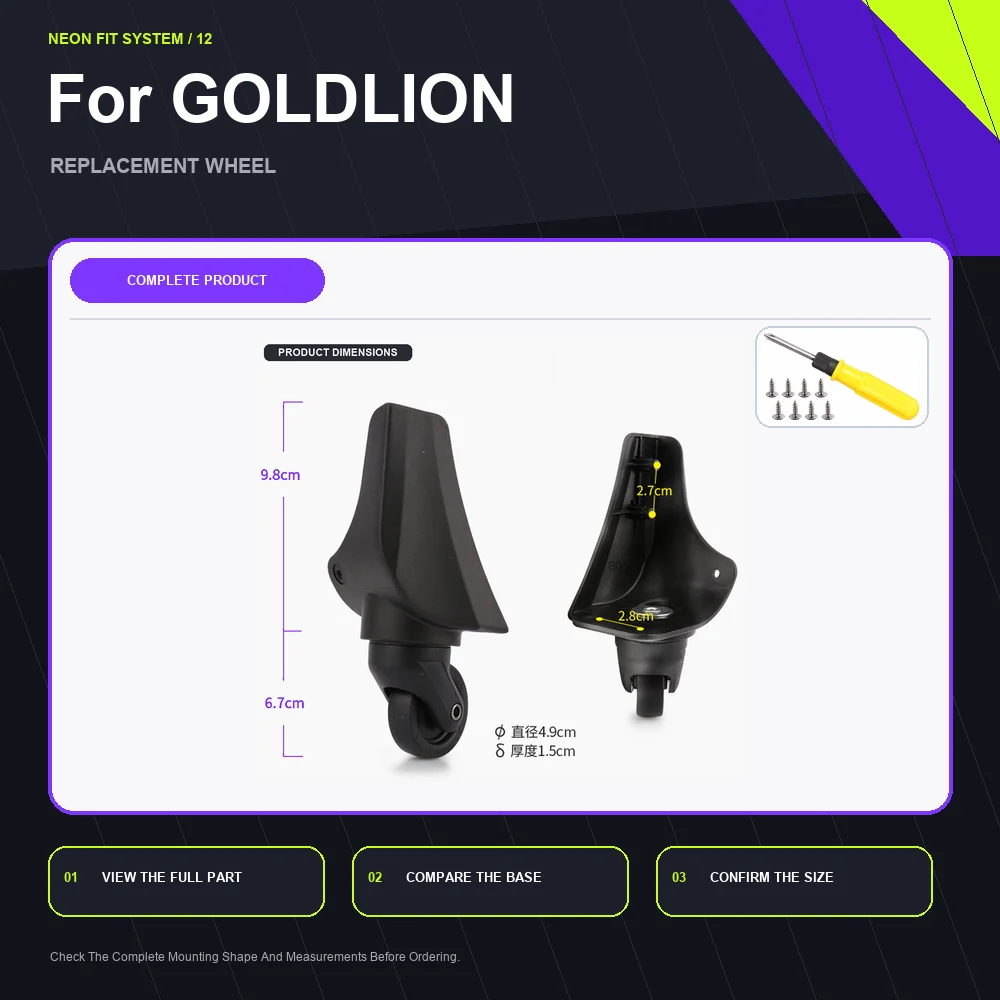 Quiet Rolling Spinner Replacement Wheel For Goldlion Heavy Duty Spinner Caster Repair Part Premium Travel