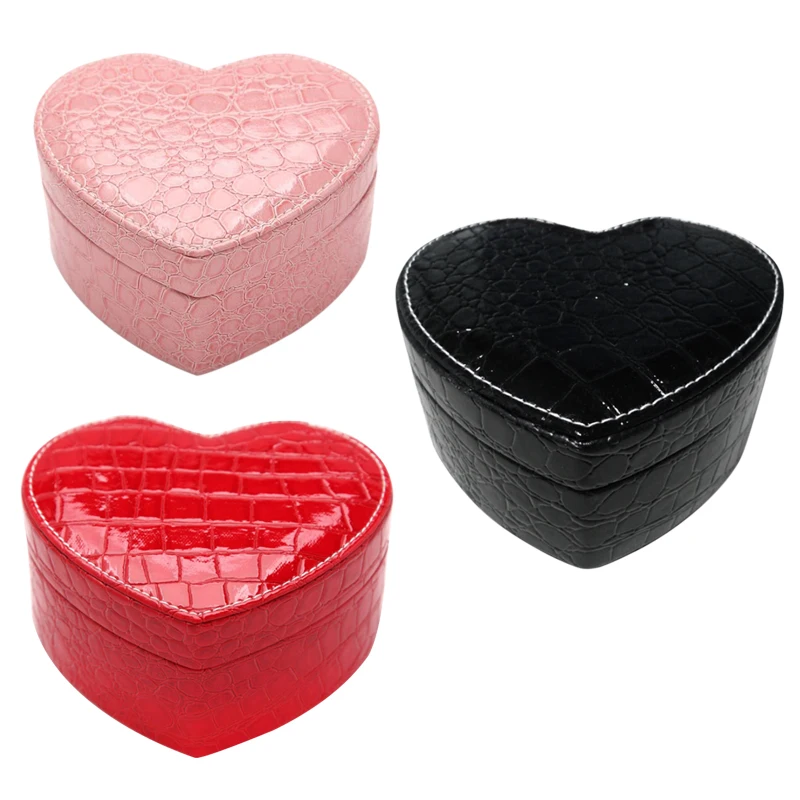 

Heart Shape Jewelry Display Box Pu Leather Portable Box Gift Jewelery Storage Organizer Detachable Display Box 1Pcs