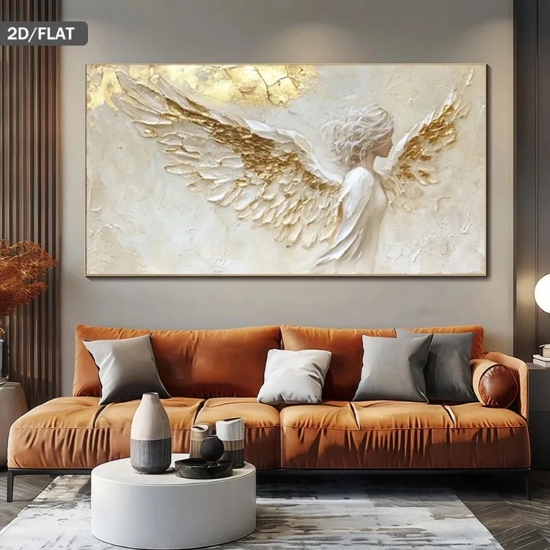 

Modern AbstractAngel with Golden WingsWall Art Canvas Painting Art for Living Room Modern Canvas Poster Wall Decor No Frame