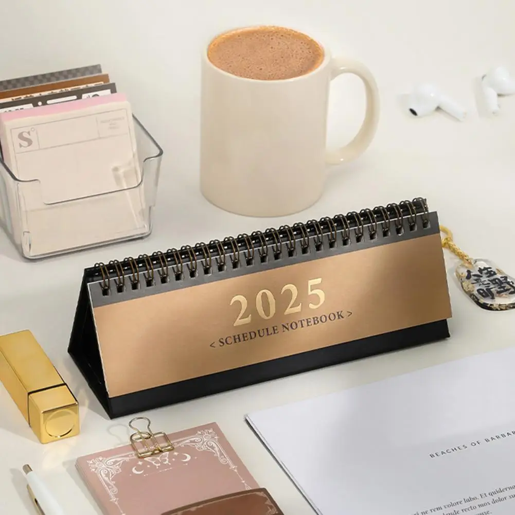 2025 Small Desk Calendar Mini Standing Desktop Calendar 12 Monthly Planner Schedule Notebook Office Calendar