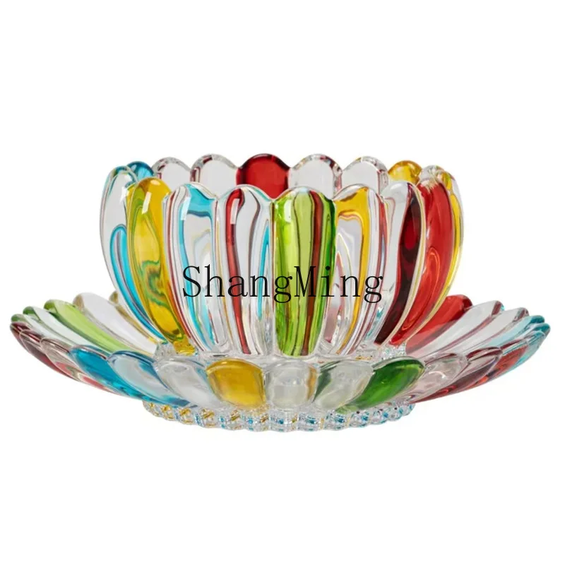 

DSA Painted Glass Bowl Tremella Soup Restaurant Home Yogurt Bowl Cake Dessert Plate Decoration