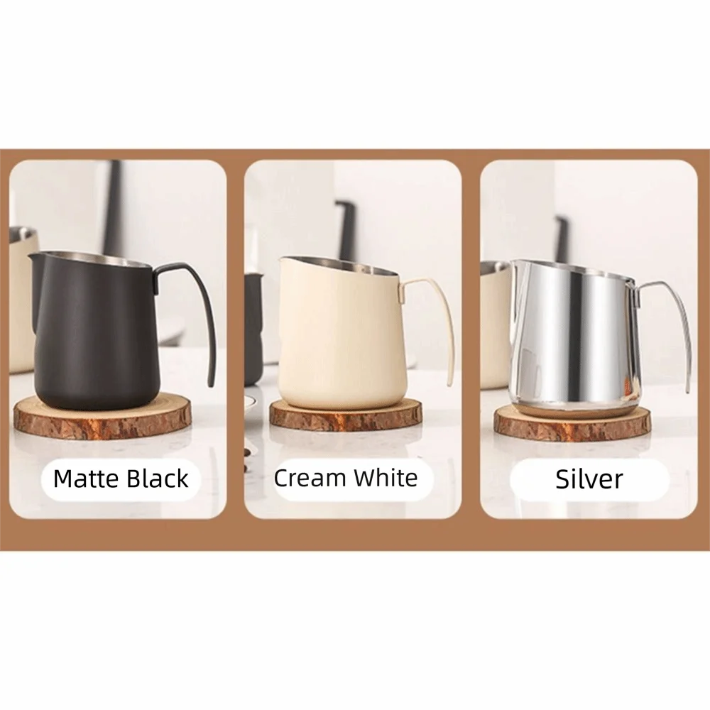 

Кувшин для вспенивания молока из нержавеющей стали, длинный закругленный носик, 500/750 мл, чашка для молочной пены, без капель, V-образный дизайн, вспениватель молока для кофе