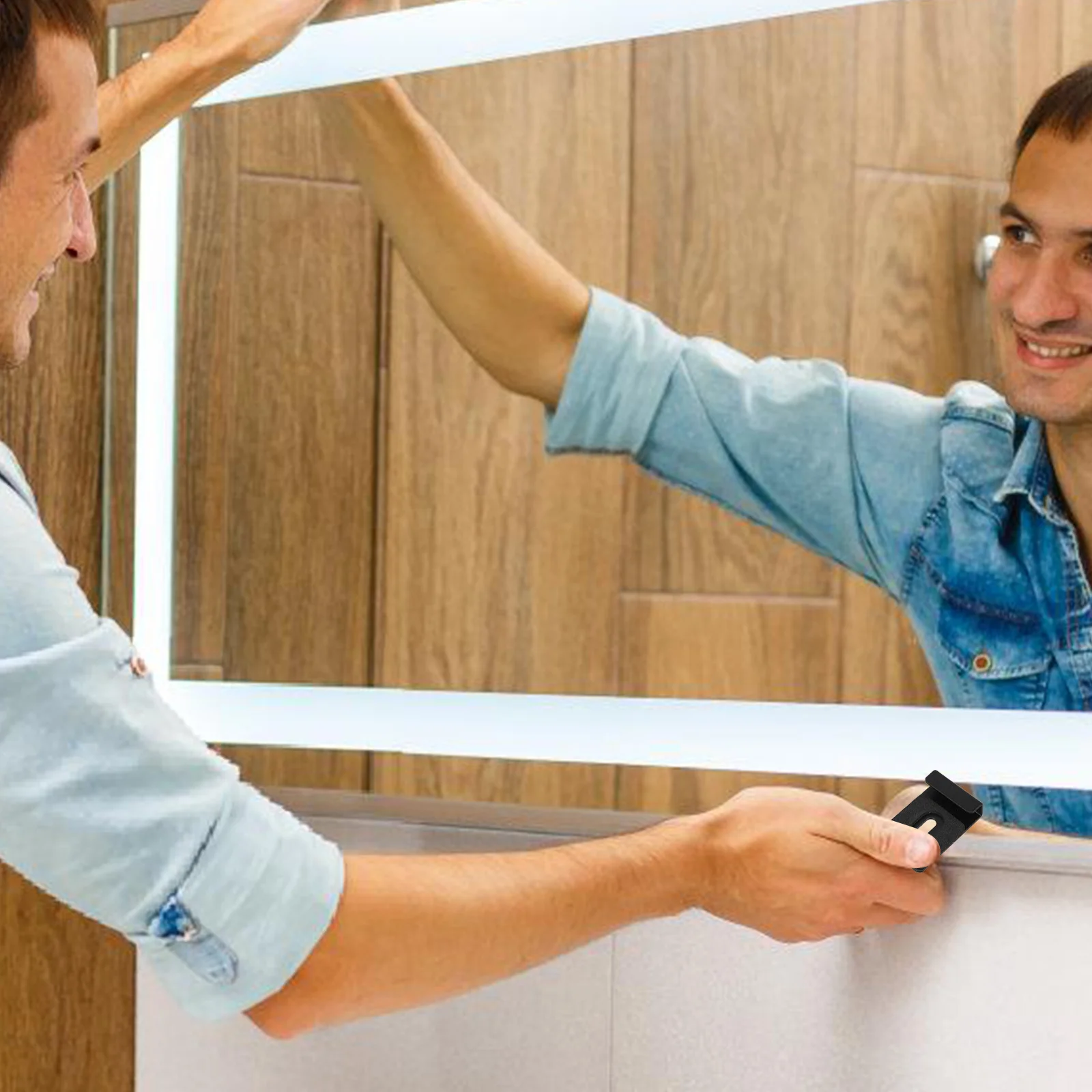 1Set Stainless Steel Mirror Clips Frameless Mirror Mounting Brackets Durable Heavy Duty Wall Hanging Kit Clear Clips