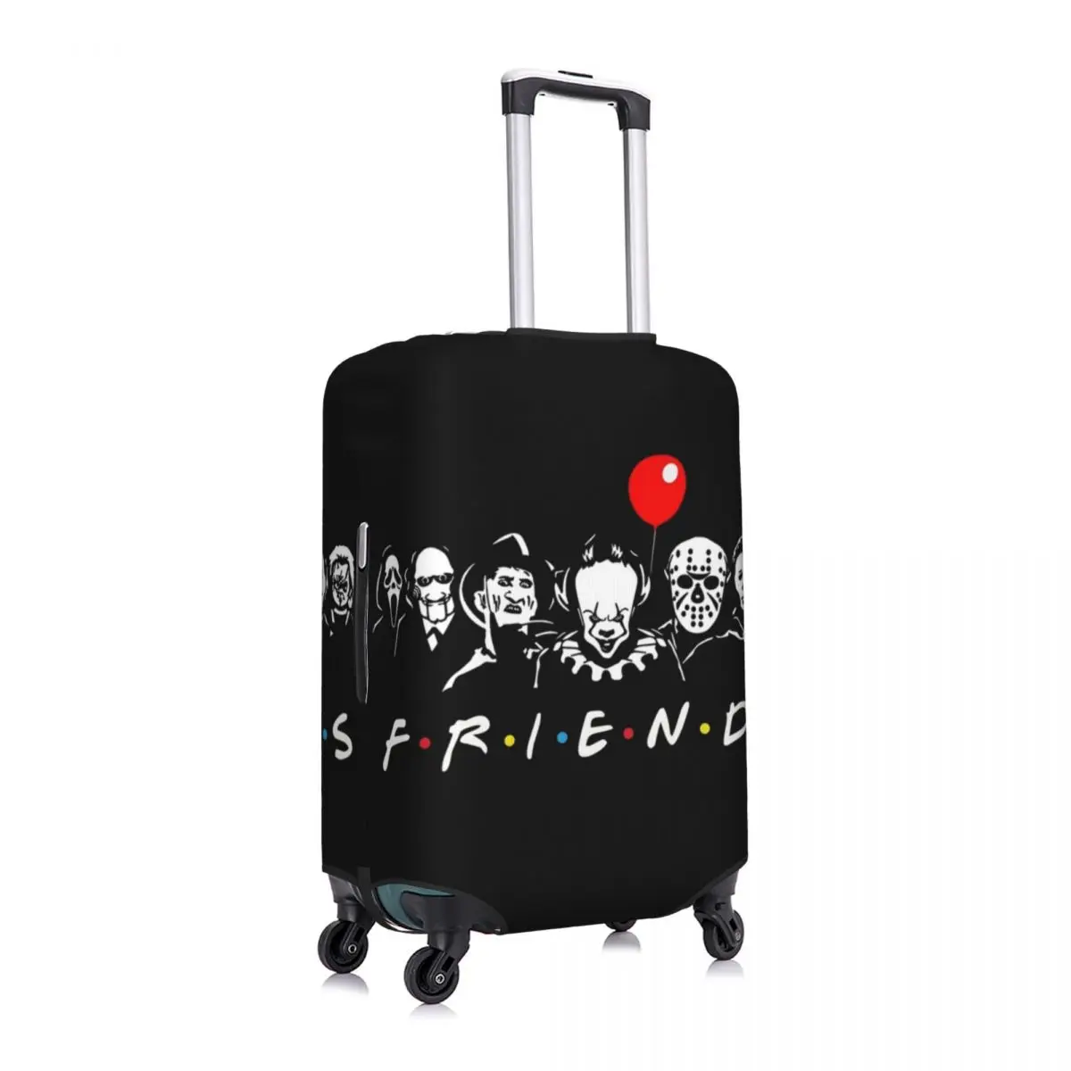 Horror Movie Halloween Friends Suitcase Cover Film Character Travel Holiday Strectch Luggage Supplies Protector