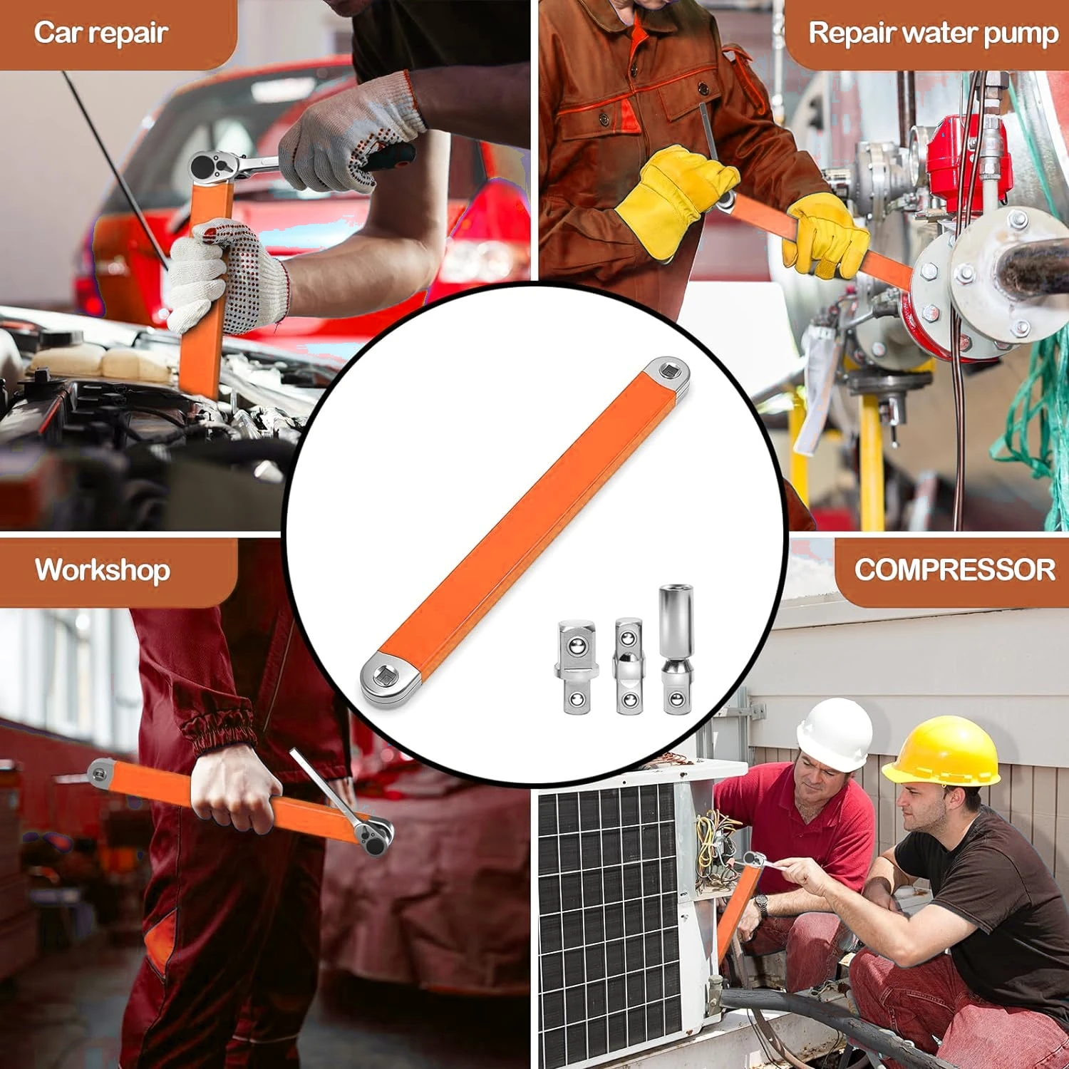 Douille multifonctionnelle pour le travail dans les espaces assiste, outil à main de voiture de garage, rallonge décalée, prêt à l'impact, DonsMultifunctionSpblown