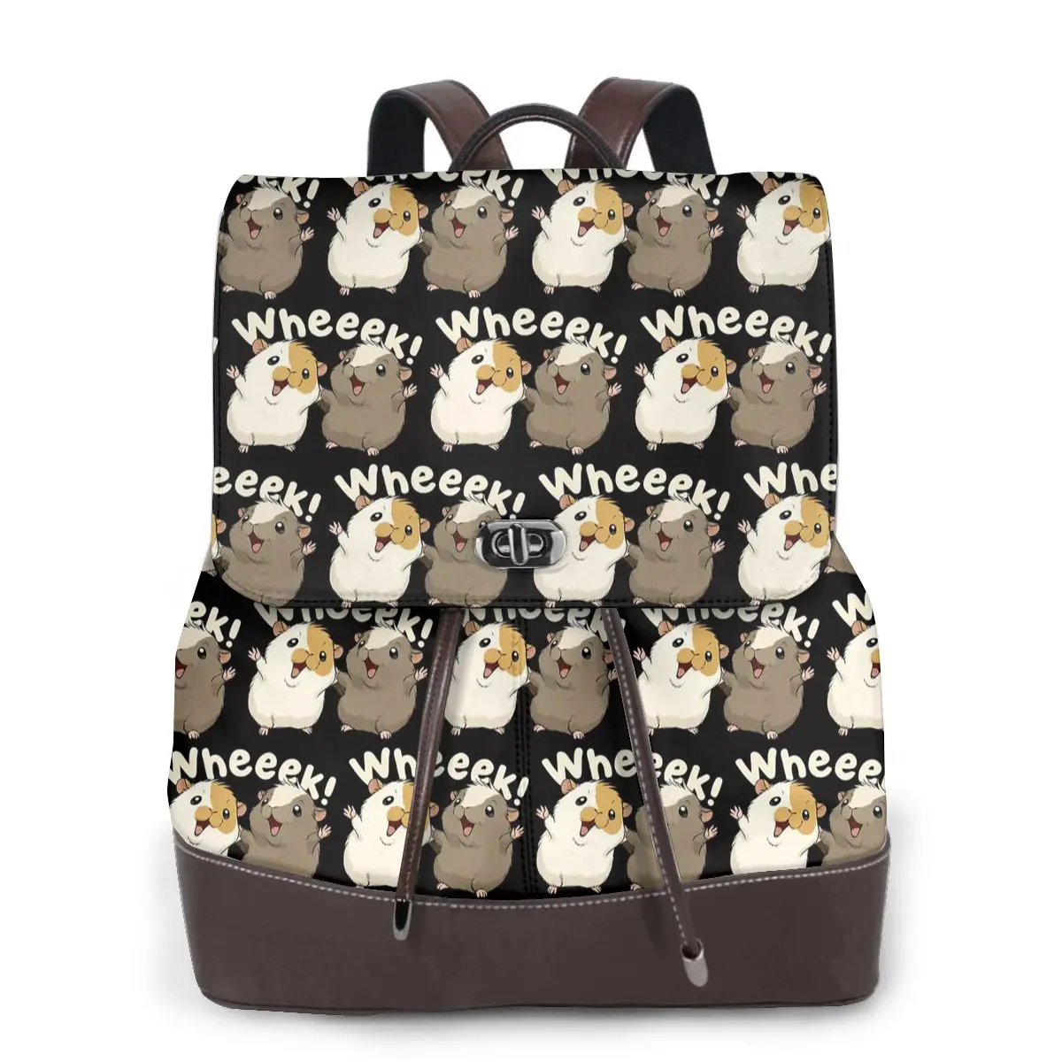 Happy Guinea Pig Bookbag School Student Bags Hiking Travel Daypack for Women Fashion Derma Backpack
