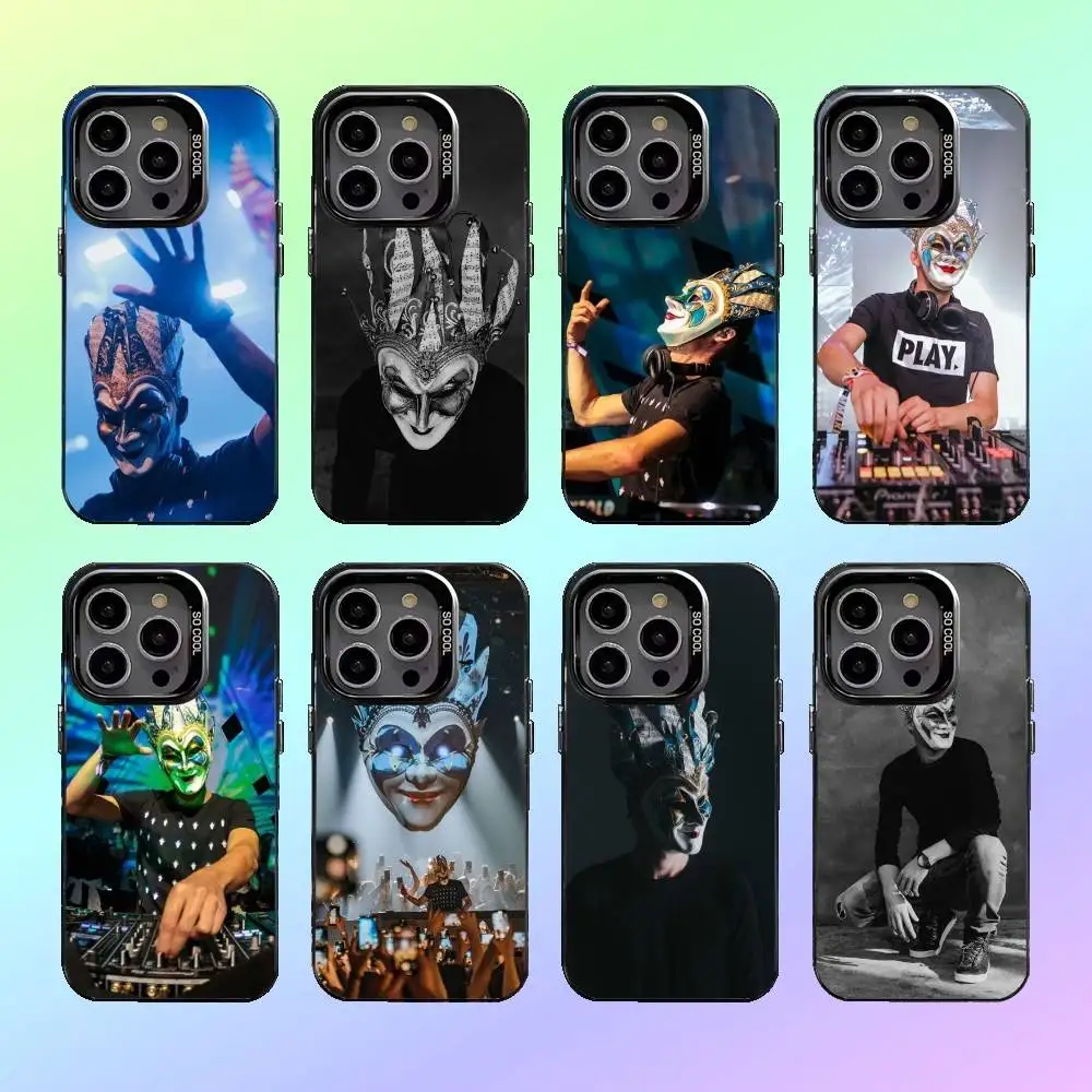 

DJ Boris B-Brejcha Phone Case For iPhone17,16,15,14,13,12,11 Lens Border Silver Plated Cover Candy Matte Cover