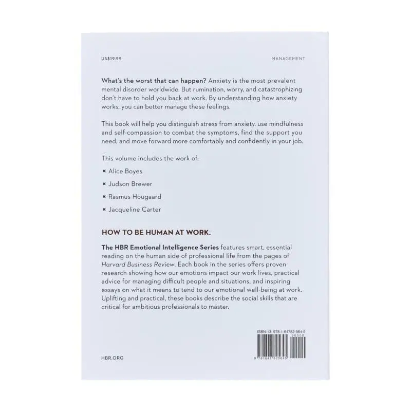 Managing Your Anxiety HBR Emotional Intelligence Series Harvard Business Review Press 9781647825645