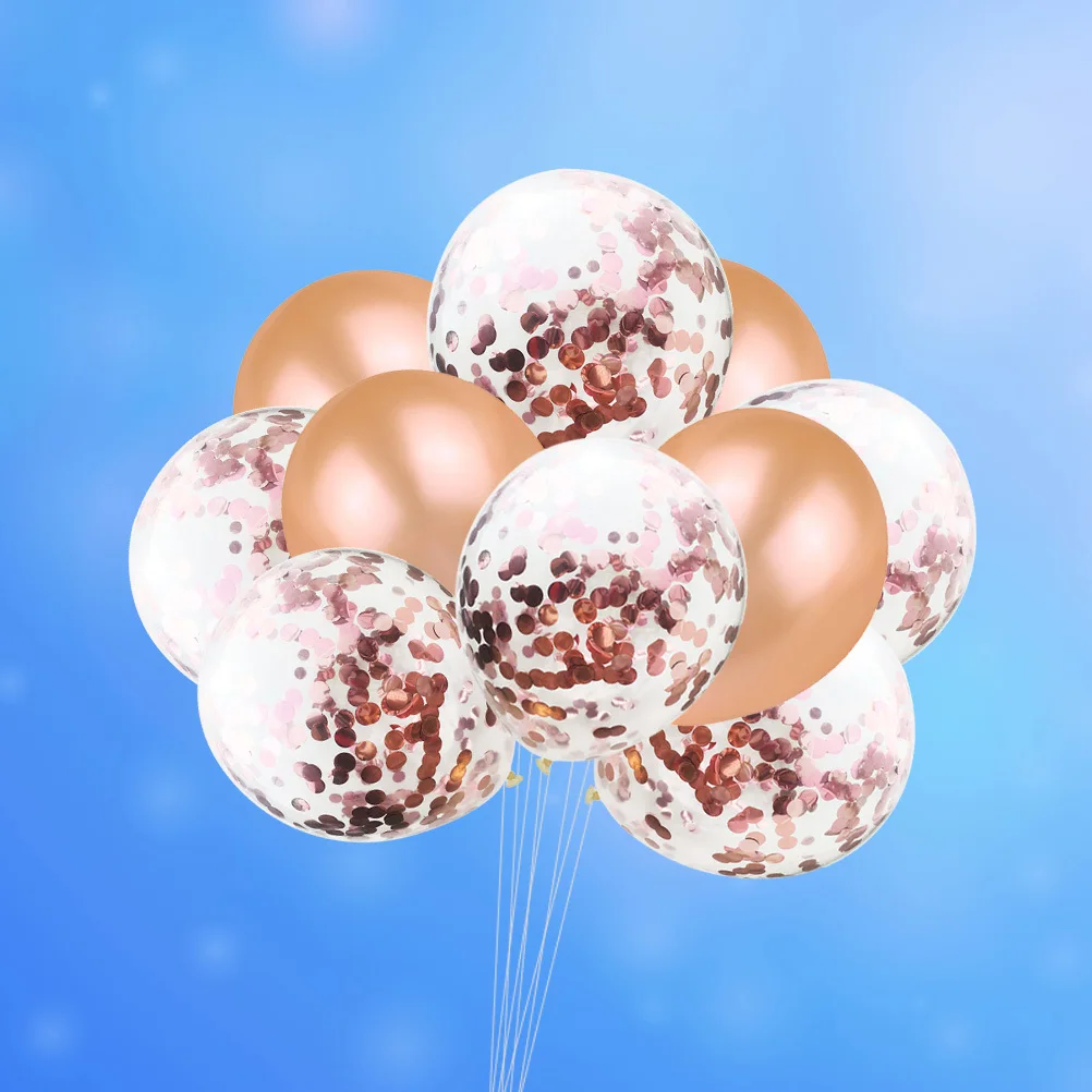 

10Pcs Elegant Film Balloon Collection 12Inch Confetti Embedded Clear Balloons for Wedding Birthday Anniversary Festive Event