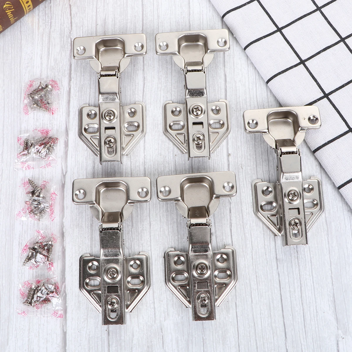 

5 pcs 1.2Mm Thick Steel Hydraulic Heavy Duty Stainless Steel Hinges Silent Wear-Resistant Buffering Hinges
