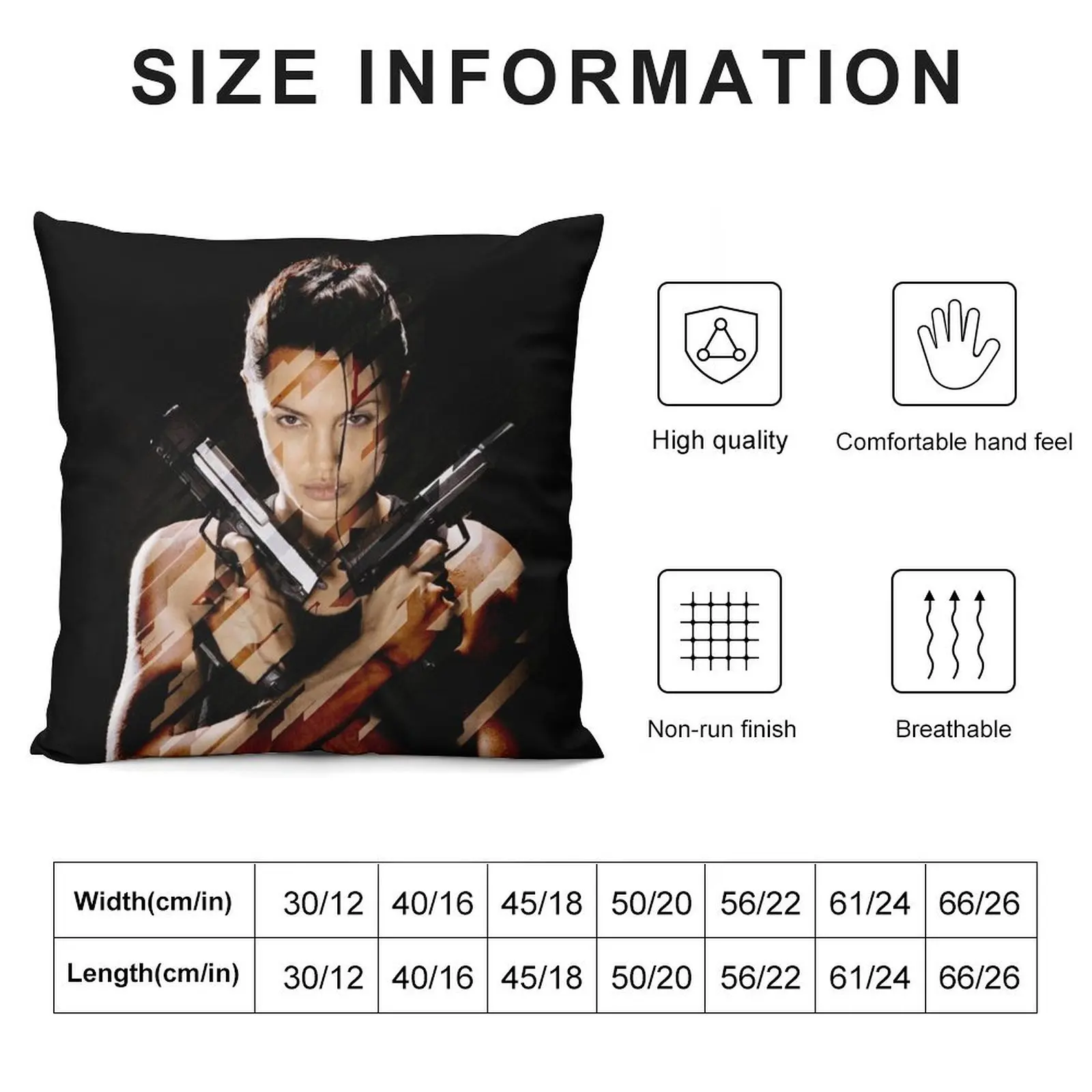 Lara Croft - Tomb Raider - Angelina Jolie Throw Pillow christmas pillowcases Bed pillowcases pillow