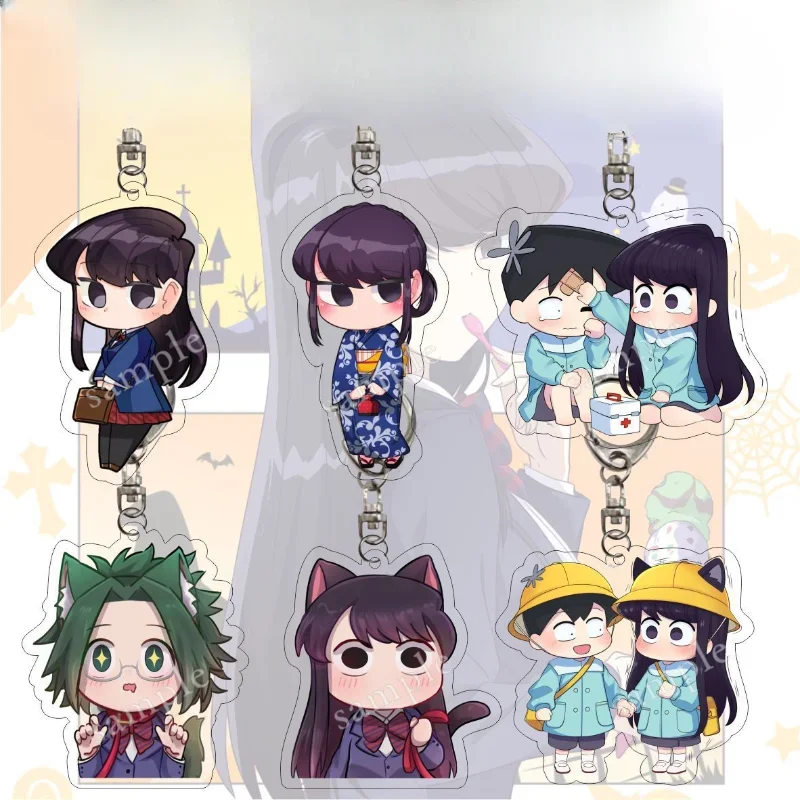 Komi Shoko Tadano Hitohito Popular Anime-related Acrylic Keychain School Bag Pendant Lanyard Keychain Anime Keychain Collection